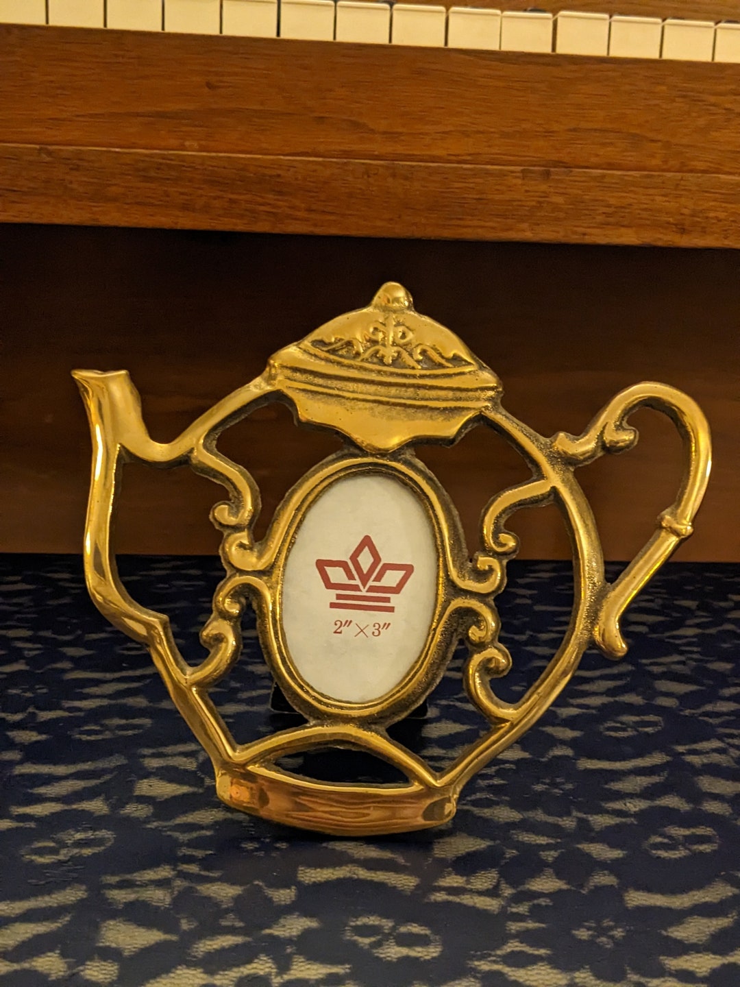 Vintage Brass Teapot Tabletop Picture Frame Etsy