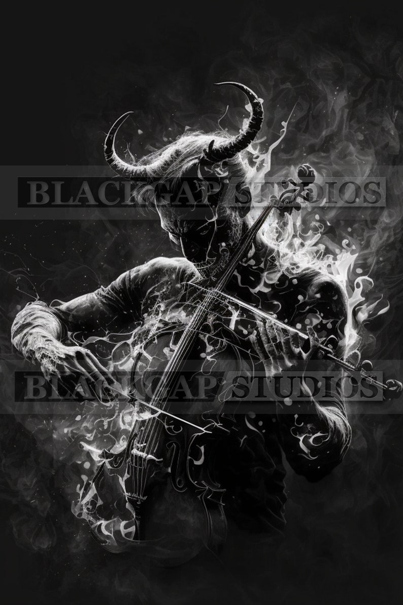 Mad Violinist Devil Playing Violin Laser File Etsy