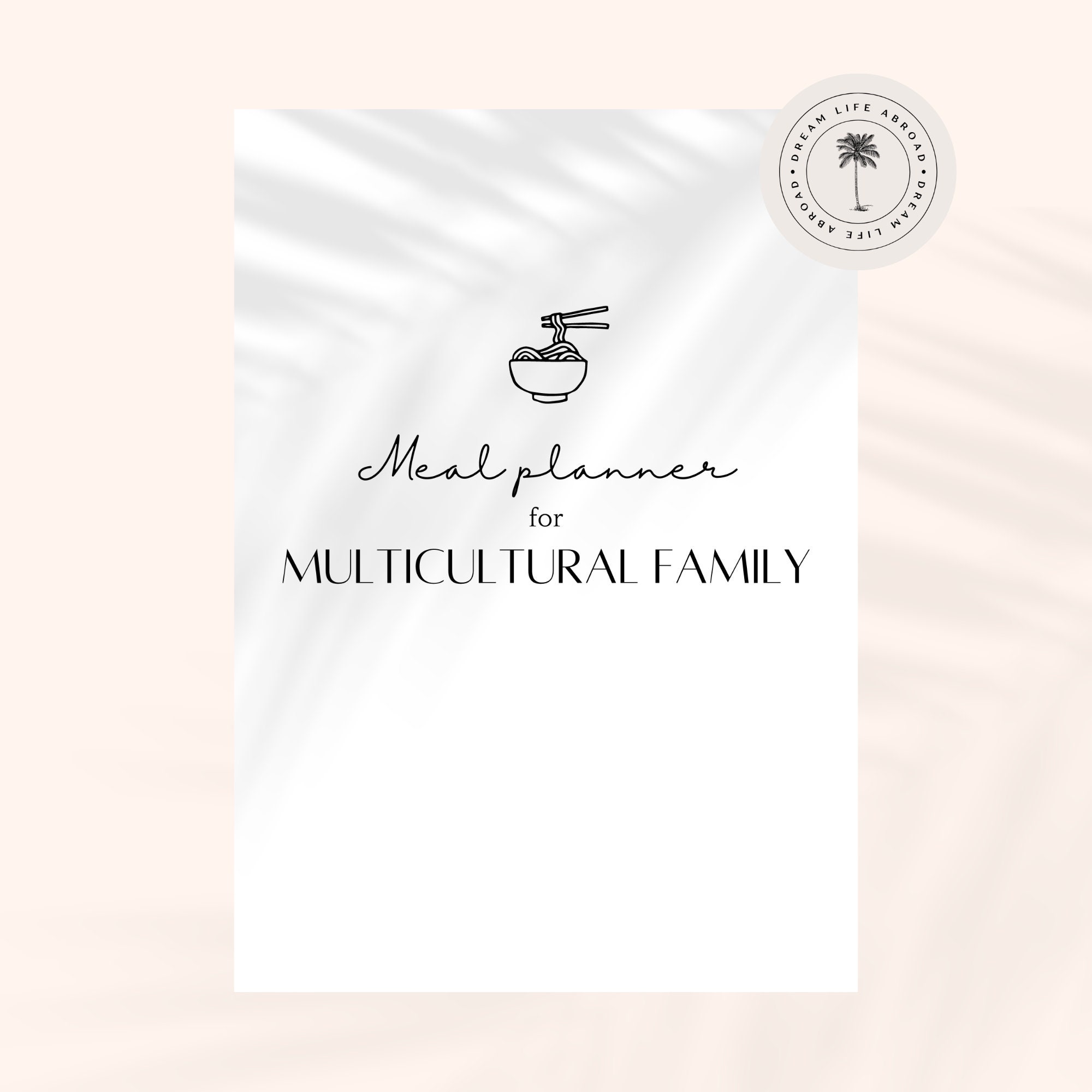 Printable Weekly Meal Planner Template for MULTICULTURAL FAMILY, His ...