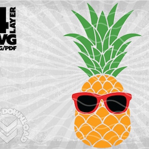 Pineapple with sunglasses svg image / Pineapple w sunglasses print and cut png
