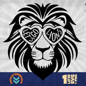 Game Day svg | Lion mascot svg | Let&#39;s Go Lions T-Shirt svg | Lion Mascot Game Day png