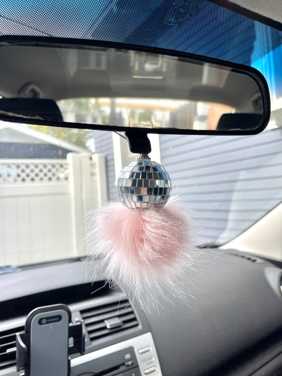 Ornement de charme de voiture de rétroviseur de boule disco avec