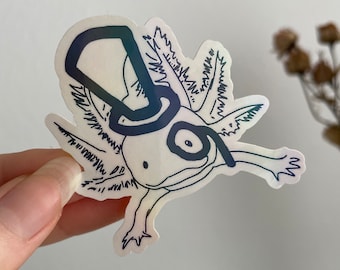 Holographic Sticker - Funny Axolotl - Laptop/ Bullet Journal/ Dekorativ/ Pinterest