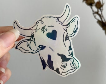 Holographic Sticker - Cute Love Cow - Laptop/ Bullet Journal/ Dekorativ/ Pinterest