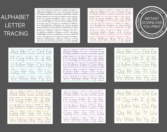 Alphabet Letters Tracing Page, Handwriting Practice, Preschool Worksheets, Dotted Alphabet, Homeschool Printable