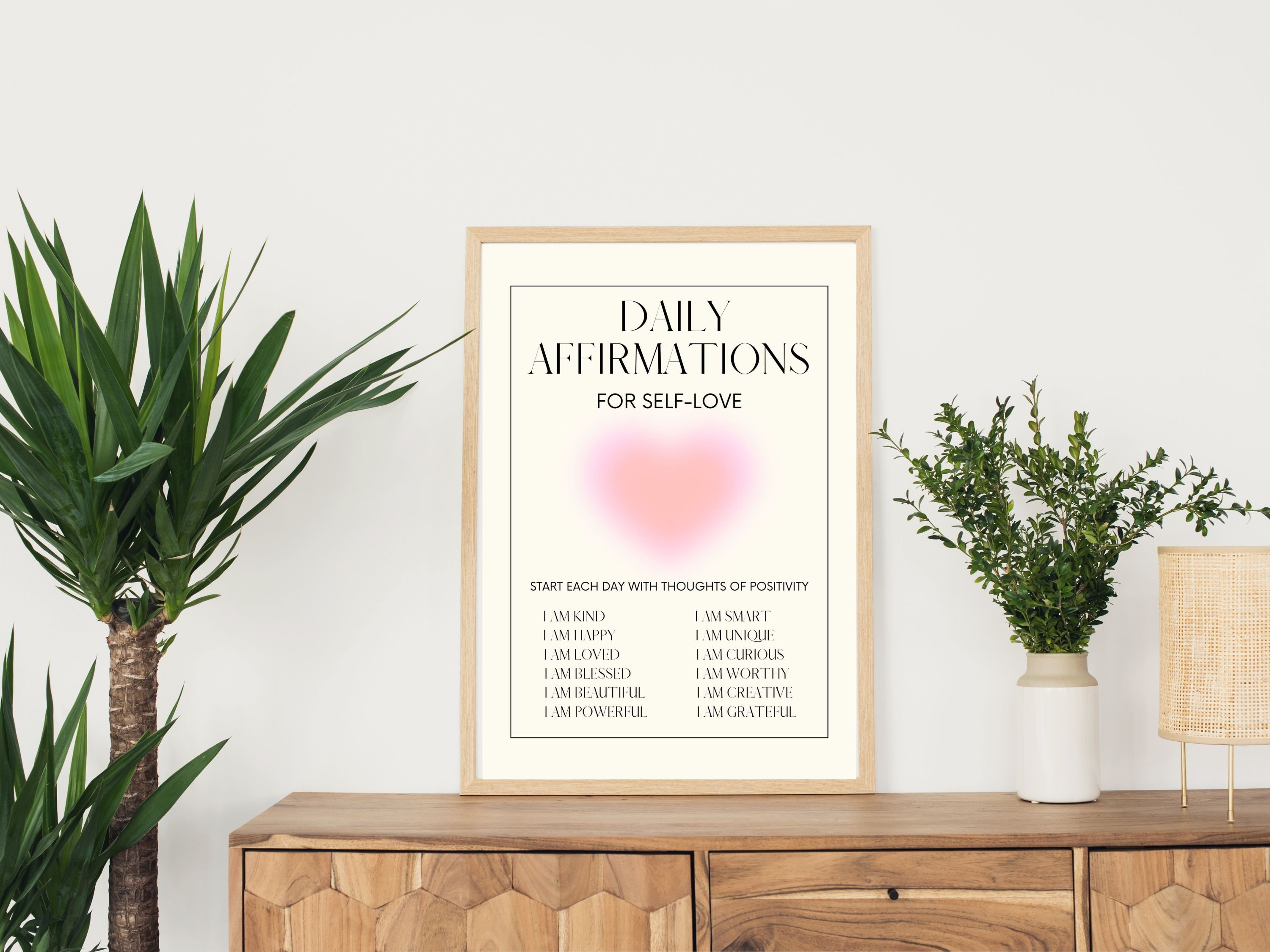 Daily Affirmations Aura Poster, Affirmation Print, Mental Health Poster ...