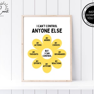 I Cannot Control | Therapy Office Decor - Mental Health Poster - School Counselor - Anxiety Relief - Psychology - Calm Down Corner