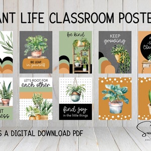 Plant Life Classroom Posters, Modern Classroom Decorations, Instant Download