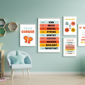 Calming Corner Classroom Printables, Groovy Retro Canva Classroom Decor ...