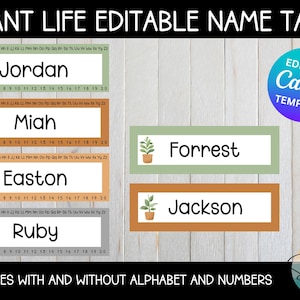Plant Life Name Tags | Classroom Labels | Editable