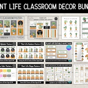 Boho Plants Classroom Decor Bundle | Rustic Modern Boho Decor