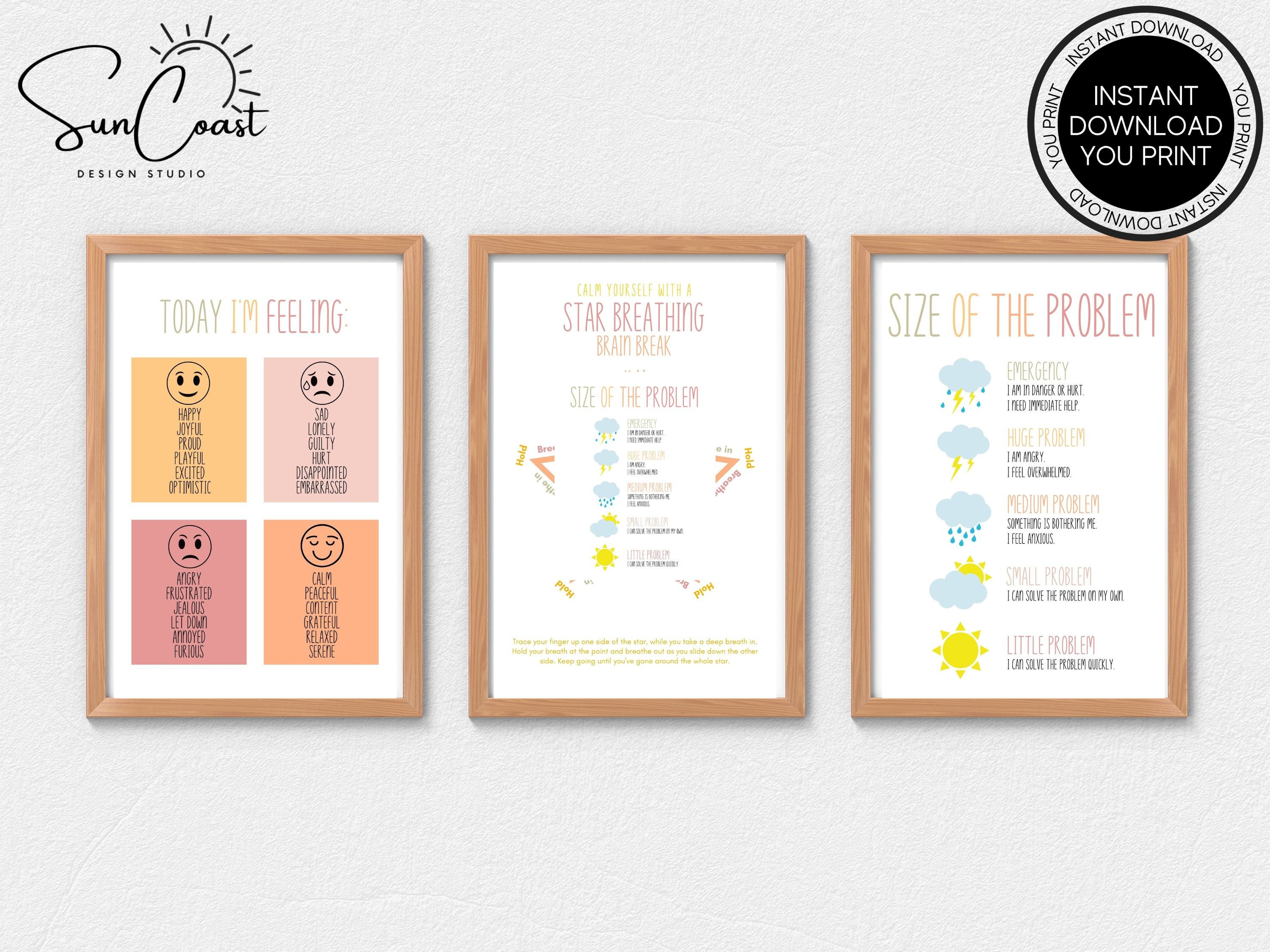 Calming Corner Wall Art Poster Set: 15 Calm Down Strategies ...