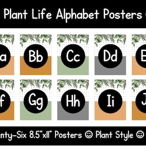 Plant Life Alphabet Posters | Plant Classroom | Botanical Classroom Decor | Classroom Posters