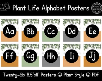 Plant Life Alphabet Posters | Plant Classroom | Botanical Classroom Decor | Classroom Posters