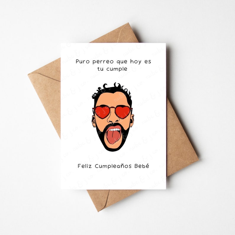 Bad Bunny Birthday Card Printable Birthday Card Friend - Etsy España