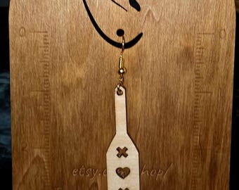 Pendientes de paleta BDSM: joyería ligera y original de madera