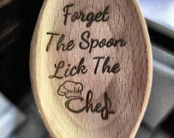 Cuchara de madera grabada divertida: decoración de cocina traviesa (versión contenedor)