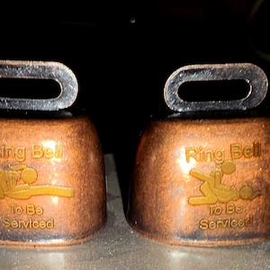 Naughty Brass Bell: Ring Bell to Be Serviced – Sexy Gag Gift – NSFW Bachelorette or Bachelor Party Favor