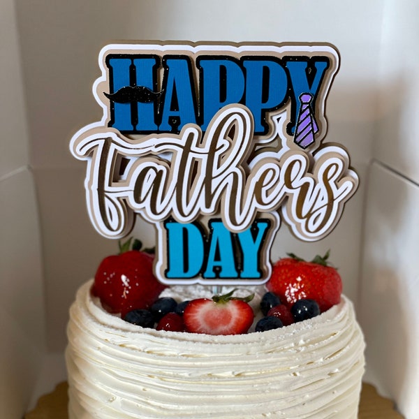 Happy Fathers Day Cake Topper Etsy