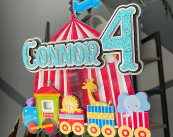 Circus Train and carnival cake topper