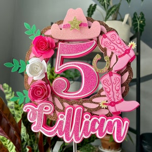 Cowgirl birthday cake topper