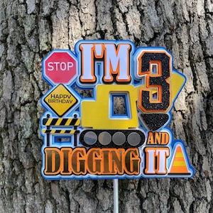 Excavator cake topper