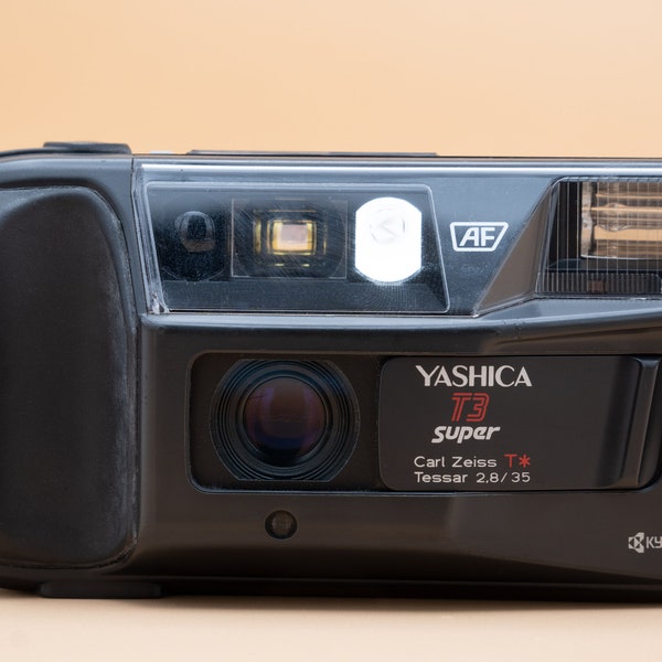 Legendary Yashica T3 Super 35mm vintage analog point & shoot 35mm camera with case