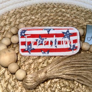 Freedom Embroidered Iron on Patch (4 3/16&quot; x 2&quot;)