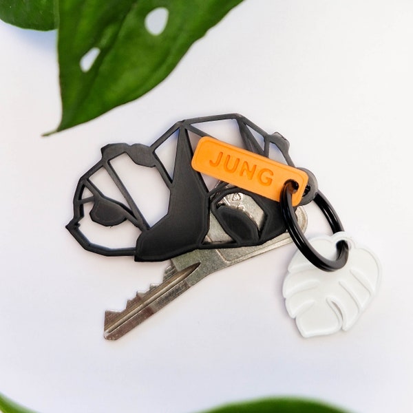 Custom Name Panda Keychain, Cute Panda Keyring, Animal Panda Bag Charm, Personalized Keychain Gift, Customized Key Holder, Panda Gifts