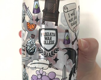 Gobelet de la quatrième aile| verre à café glacé dragon, tasse pour boisson gazeuse | Verre de lecture cadeau livresque