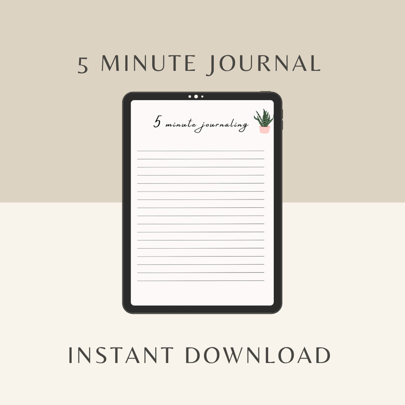 5 Minute Journaling, Instant Download, Minimal Productivity Journal ...