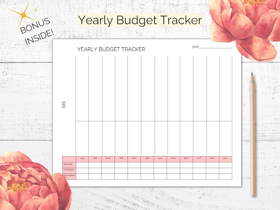 Yearly Budget Planner Printable. Great Monthly Income & | Etsy
