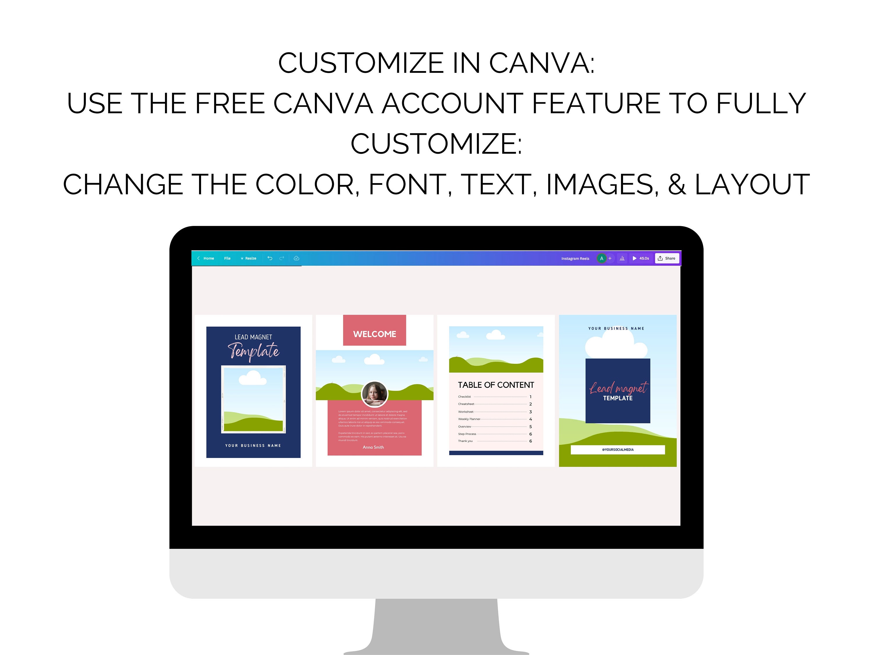 Lead Magnet Template Canva. Workbook Template. Great Freebie, Opt In ...