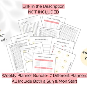 Weekly Planner Printable. Weekly Organizer Style. Undated. Great Weekly ...