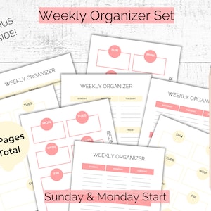Weekly Planner Printable. Weekly Organizer Style. Undated. | Etsy