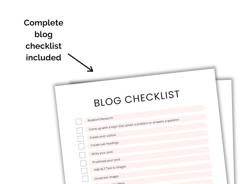 Blog Post Planner. Blog Post Template. SEO Checklist. Blog Post ...