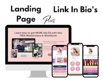 Link in bio template. Instagram Landing Page Template. Canva link in bio landing page. Bio link Canva. Link in bio pink. Canva landing page