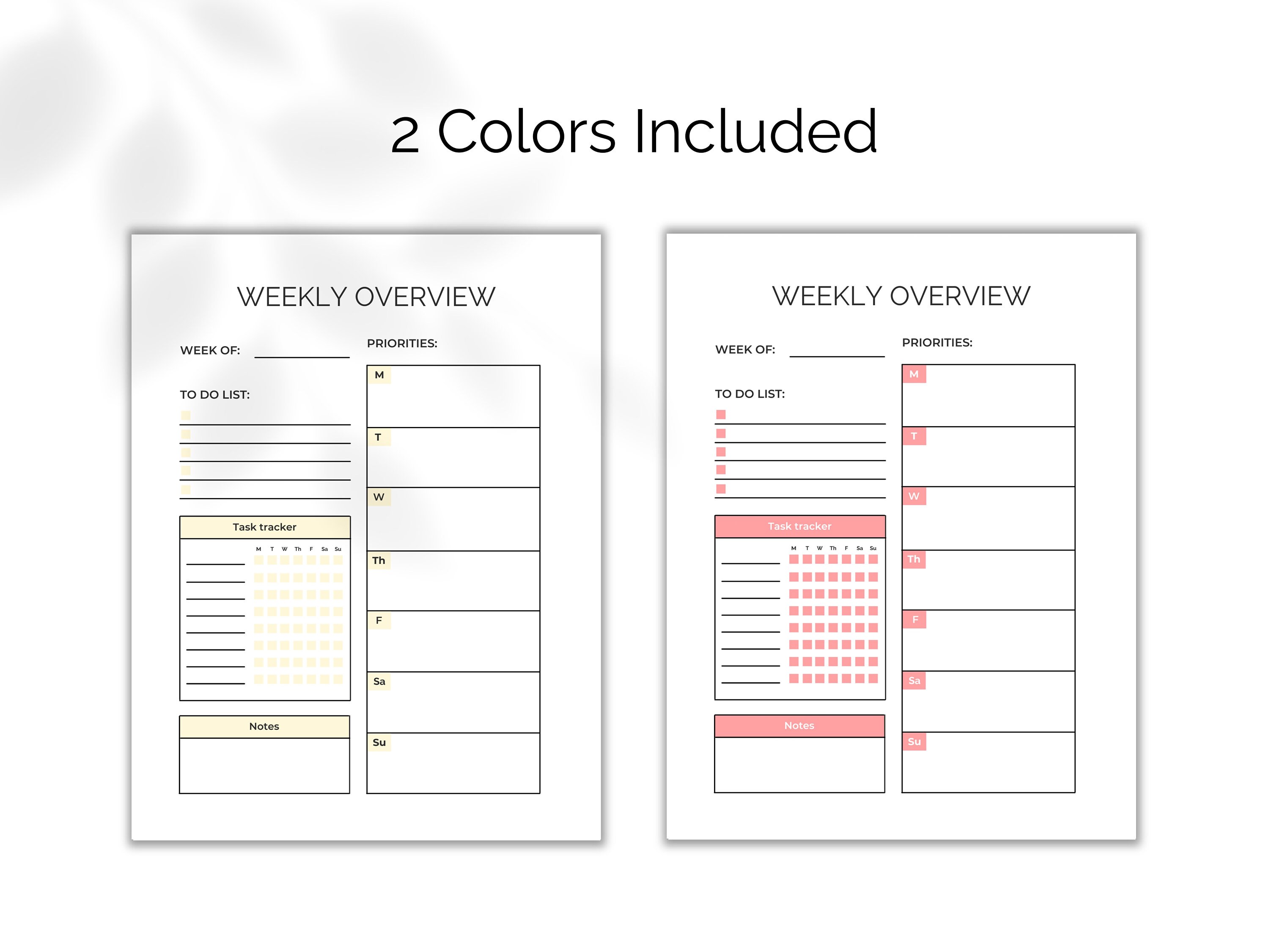 Weekly Planner Printable. Weekly Overview Style With a to Do List ...