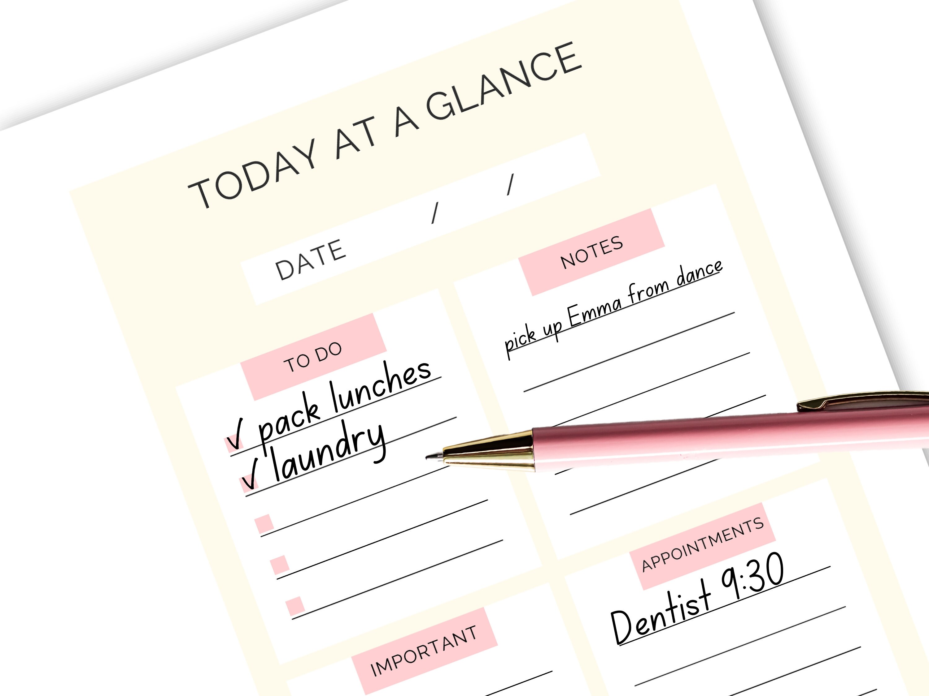 Daily Planner Printable at A Glance. PDF Includes a to Do List. Keep ...