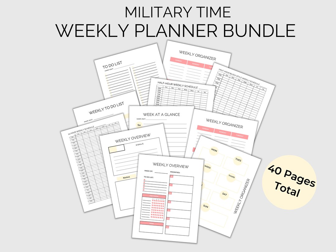 Printable Weekly Planner Bundle With 7 Planners. It Includes a Must ...