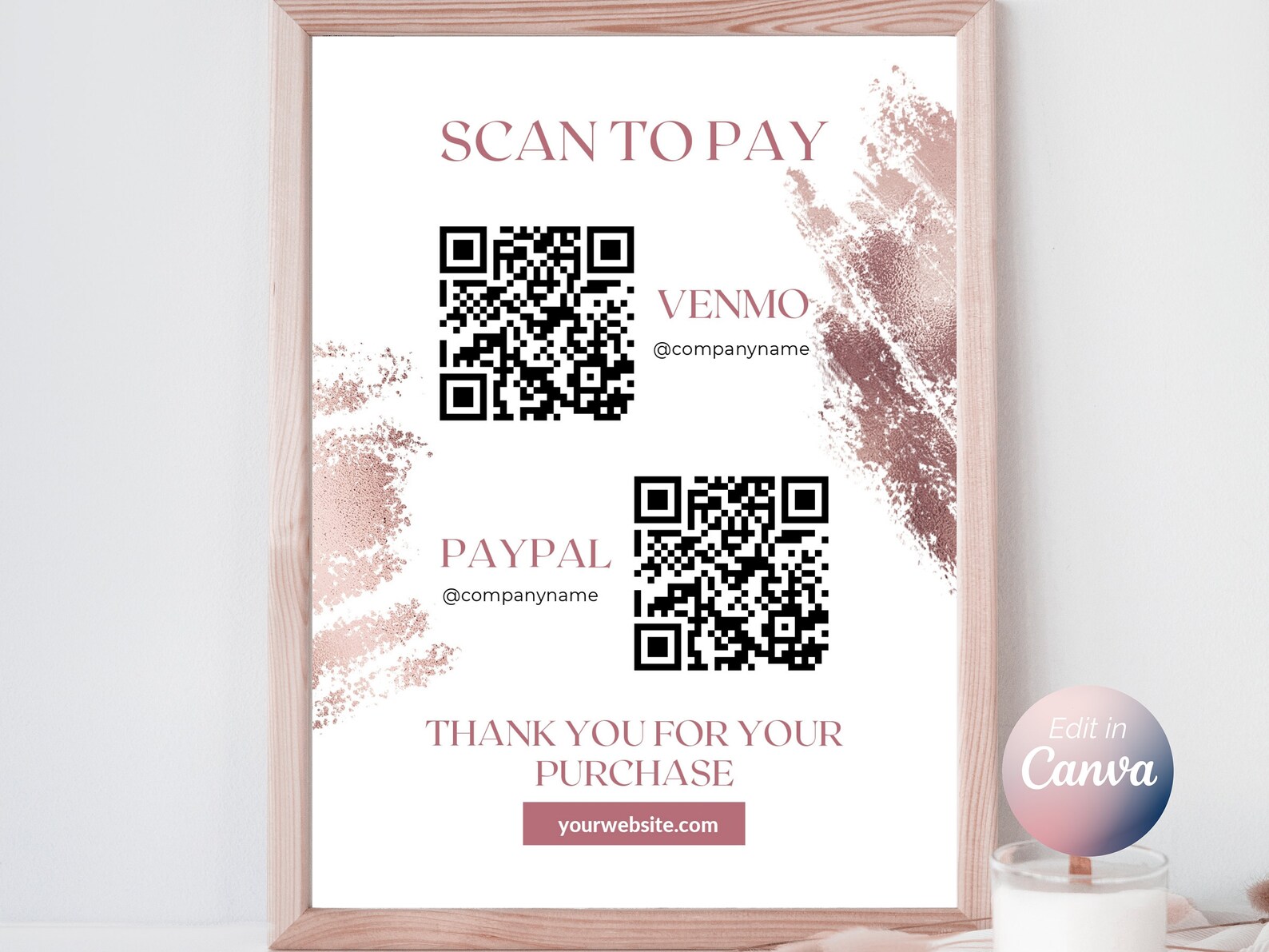 3 Printable Scan to Pay Template. Cashapp Scan and Pay Signs. Etsy