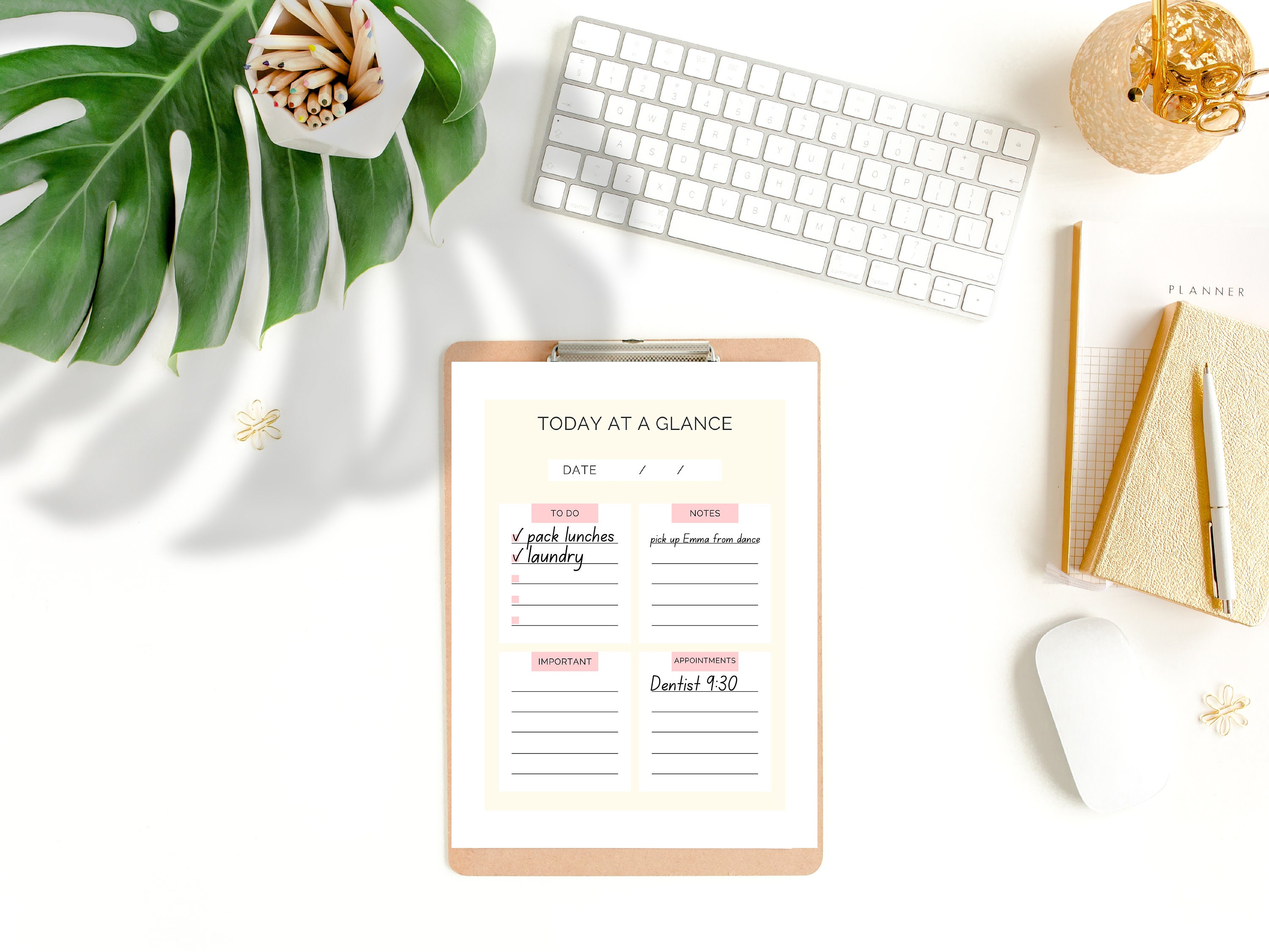 Daily Planner Printable at A Glance. PDF Includes a to Do List. Keep ...