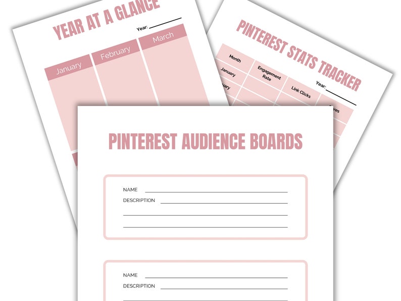Pinterest planner. Keep up with your Pinterest group boards. Social media content planner includes a followers tracker. Commercial use. image 3