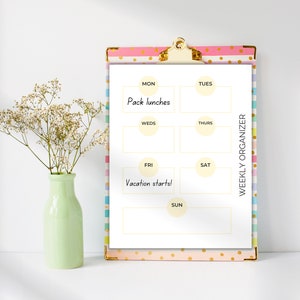 Weekly Planner Printable. Weekly Organizer Style. Undated. Great Weekly ...