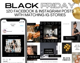 Black Friday Vorlage. Black Friday Flyer. Black Friday Sale Template. Black Friday Sale AD. Social Media Grafiken. Instagram & Facebook Werbung