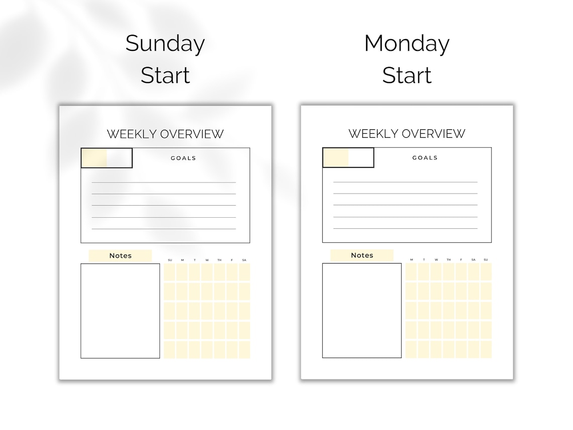 Weekly Planner Printable. Weekly Overview Style With a to Do List ...
