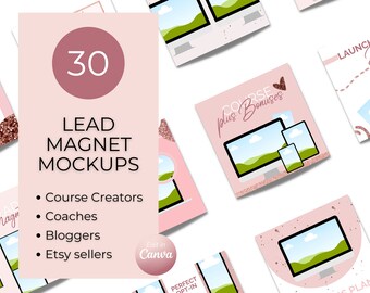 Digital Product Canva Mockup Design. Canva Instagram templates. Small business lead magnet. Course mockup. Course creator, Coach, Blogger.