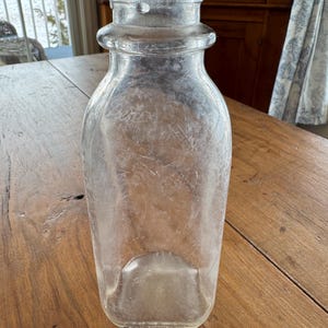 Antique Pensupreme Milk Bottle, Faded Writing, Glass, One Pint, Pennsylvania, 1950