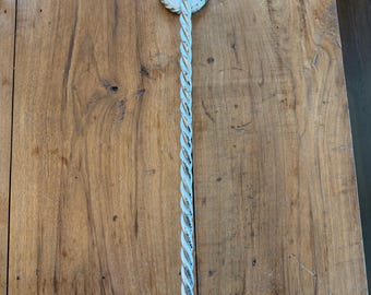 Vintage Metal Towel Bar, Silver Color, Rope  Design, Hanging Rack, Vintage Decor, 1970s