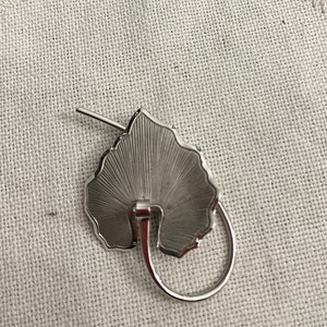 Vintage BEAU Sterling Gingko Leaf Brooch, Sterling Silver, Jewelry, 1970s